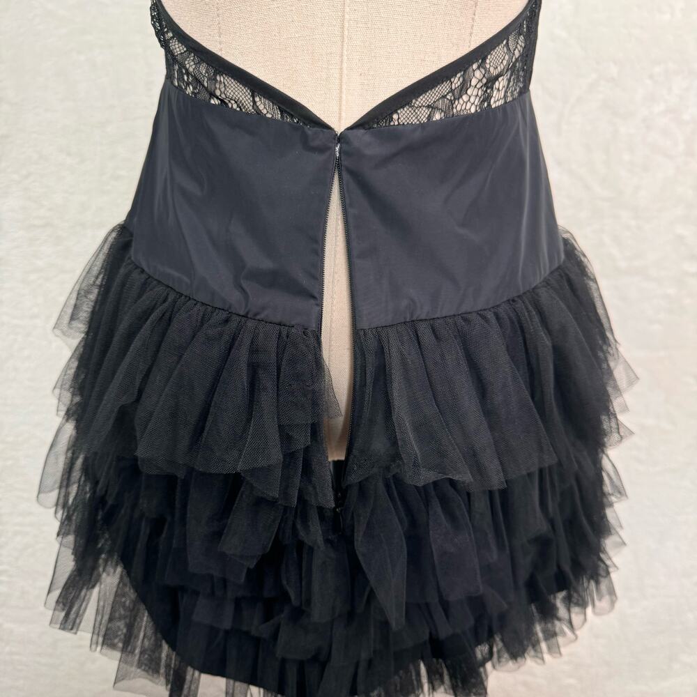 BCBGeneration Lace & Tulle Dress Black Mini Cocktail Party LBD Whimsigoth Size 6 - Picture 10 of 15